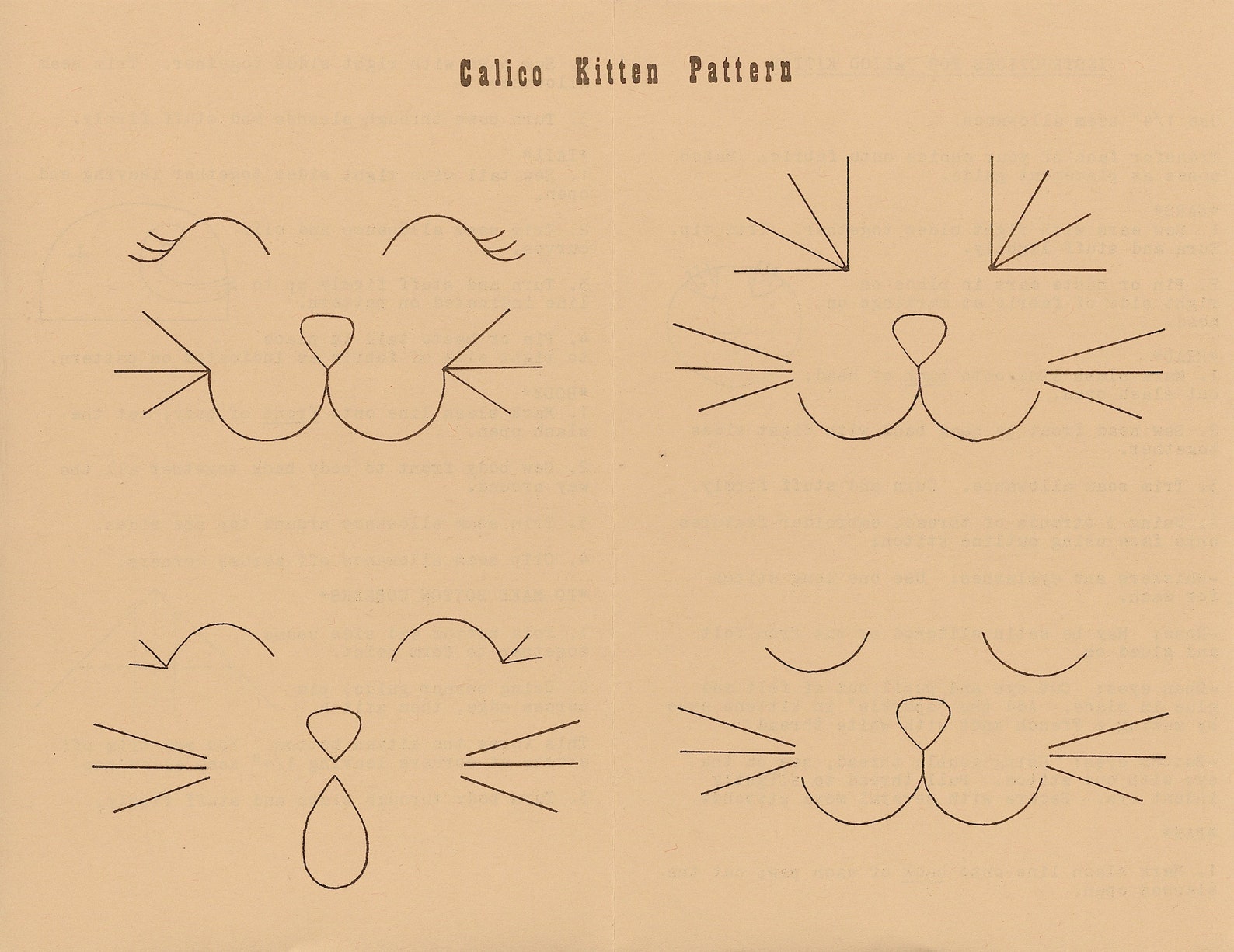 Calico Kitten Pattern Instant Download Digital Booklet Folk Art Doll E ...