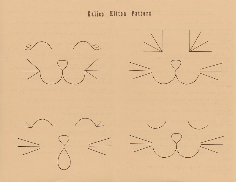 Calico Kitten Pattern Instant Download Digital Booklet Folk Art Doll E ...