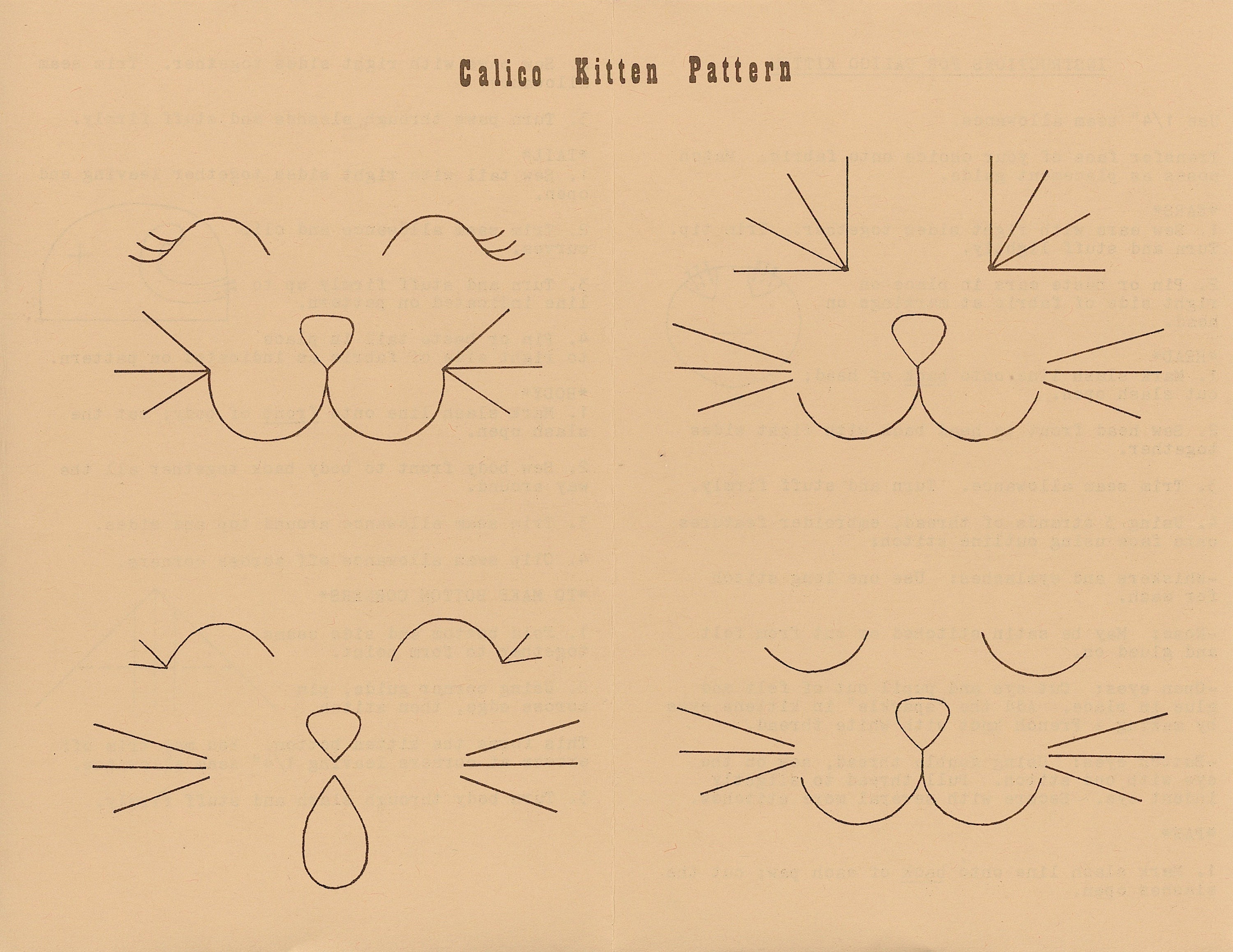 Calico Kitten Pattern Instant Download Digital Booklet Folk Art Doll E ...