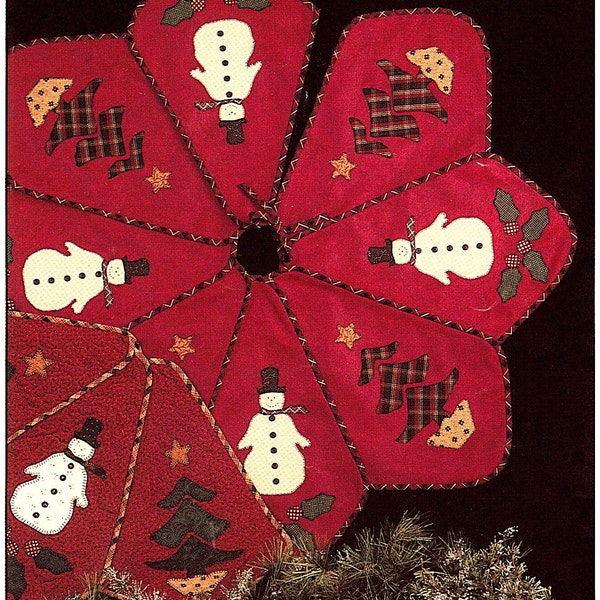 Thimbleberries Winter Wonderland Tree Skirt Snowman Appliqué Quilt E-Pattern Instant Download PDF Digital Booklet Weekend Project Quilting