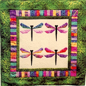 1984 Bali Dragonfly Wallhanging Quilt or Pillow Quilt Design Quilt Pattern Instant Download PDF Digital Booklet E-pattern