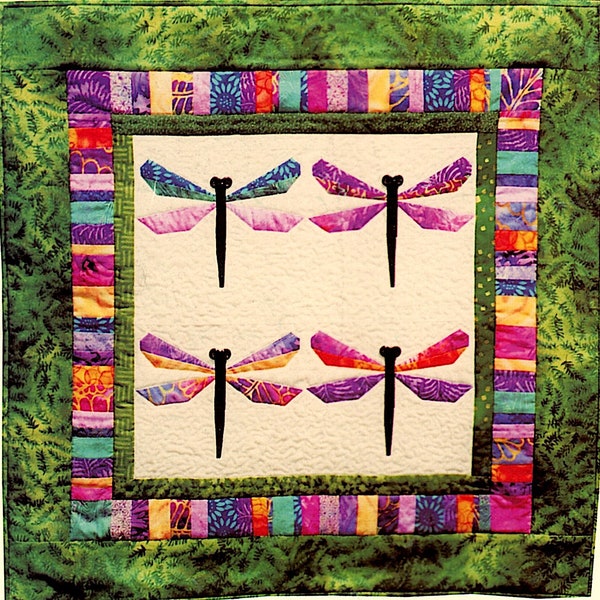 1984 Bali Dragonfly Wallhanging Quilt or Pillow Quilt Design Quilt Pattern Instant Download PDF Digital Booklet E-pattern