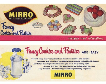 1950s Mirro Fancy Cookies And Pastries 28 Recipe Booklet Instant PDF DOWNLOAD Baking