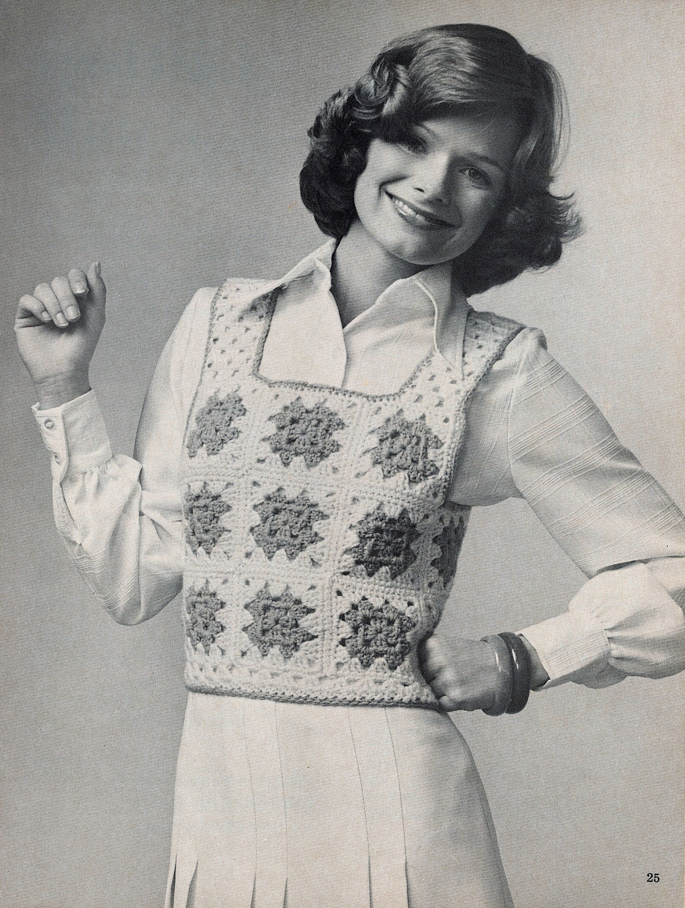 9 Amazing 1970s Style Crochet Patterns We Should Bring Back 1 1974 Granny Square Vest Slipover Vest Crochet Patterns