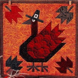 1996 The Picket Fence Guess Who&#39;s Coming To Dinner Thanksgiving Quilt Design Pattern Instant Download PDF Digital Booklet Folk Art E-pattern