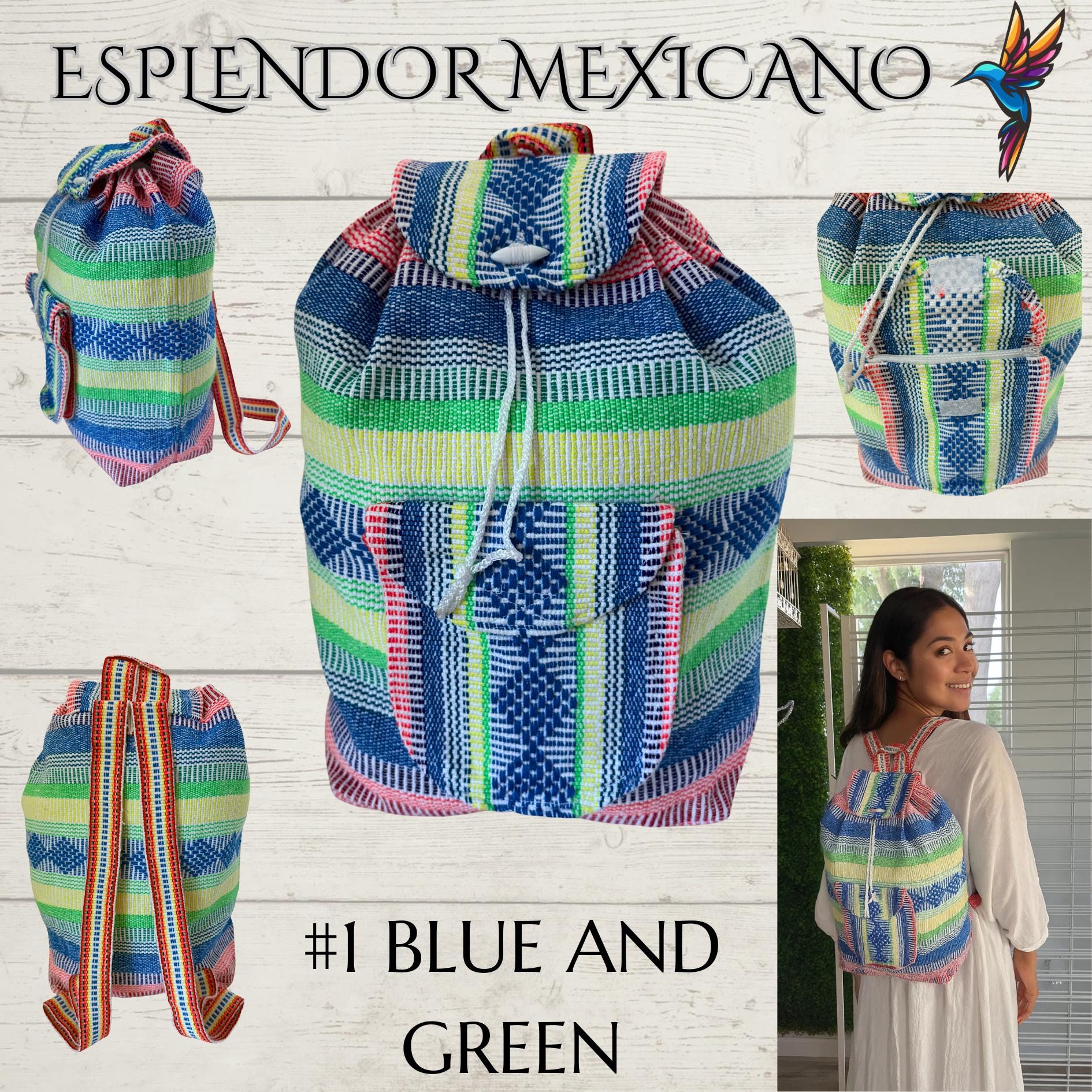 Mexican Hippie Backpack Bag - Etsy display picture 3