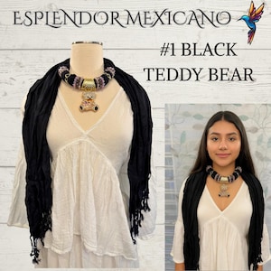 Pashminas With Pendants /Mexican Pashminas /Artisan Pashminas /A Gift For Her /Crystal Beads/Birthday Gifts/Mexican handmade Jewelry/Viscose