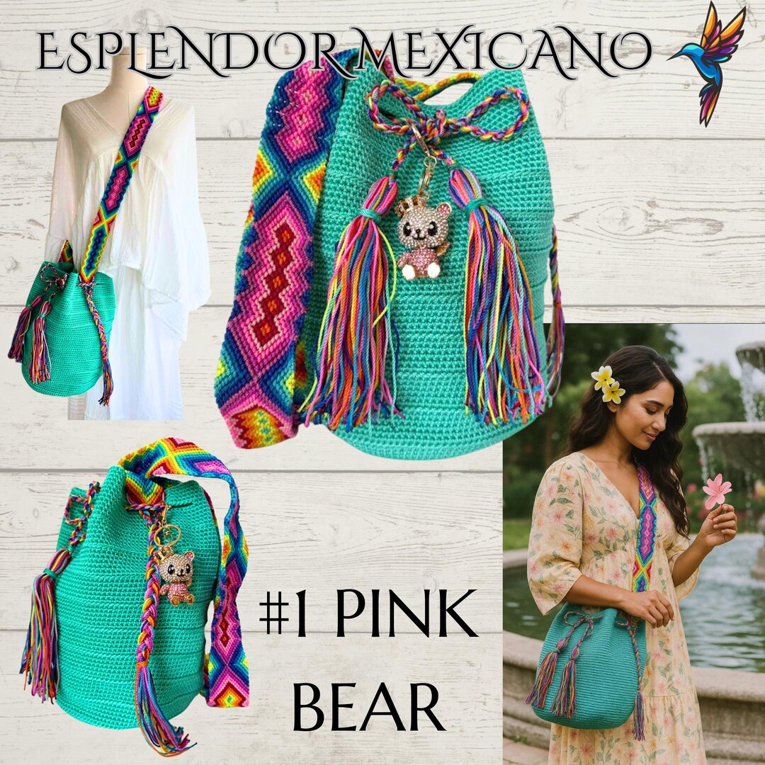 Mexico Rope Handle Bag Mexican Handmade Crossbody Tote Bag Crocheted Purse/mexican Artisanal ...