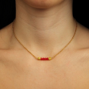 Gold Beaded Choker, Gold Choker Necklace, Dainty Gold Necklace, Beaded Choker Necklace, Red Bead Necklace, Onyx Necklace, Gold Choker, Gift