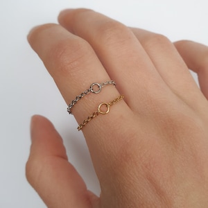 Dainty Chain Ring, Stackable Thin Ring, Minimal Chain Ring, Gold Ring, Silver Chain Ring, Gold Chain Ring, Delicate Chain Ring, Trending Now