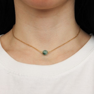 Dainty Jade Necklace, Green Jade Necklace, Jade Choker, Silver/Gold Necklace, Jade Stone Necklace, Dainty Choker, Natural Green Jade Stone