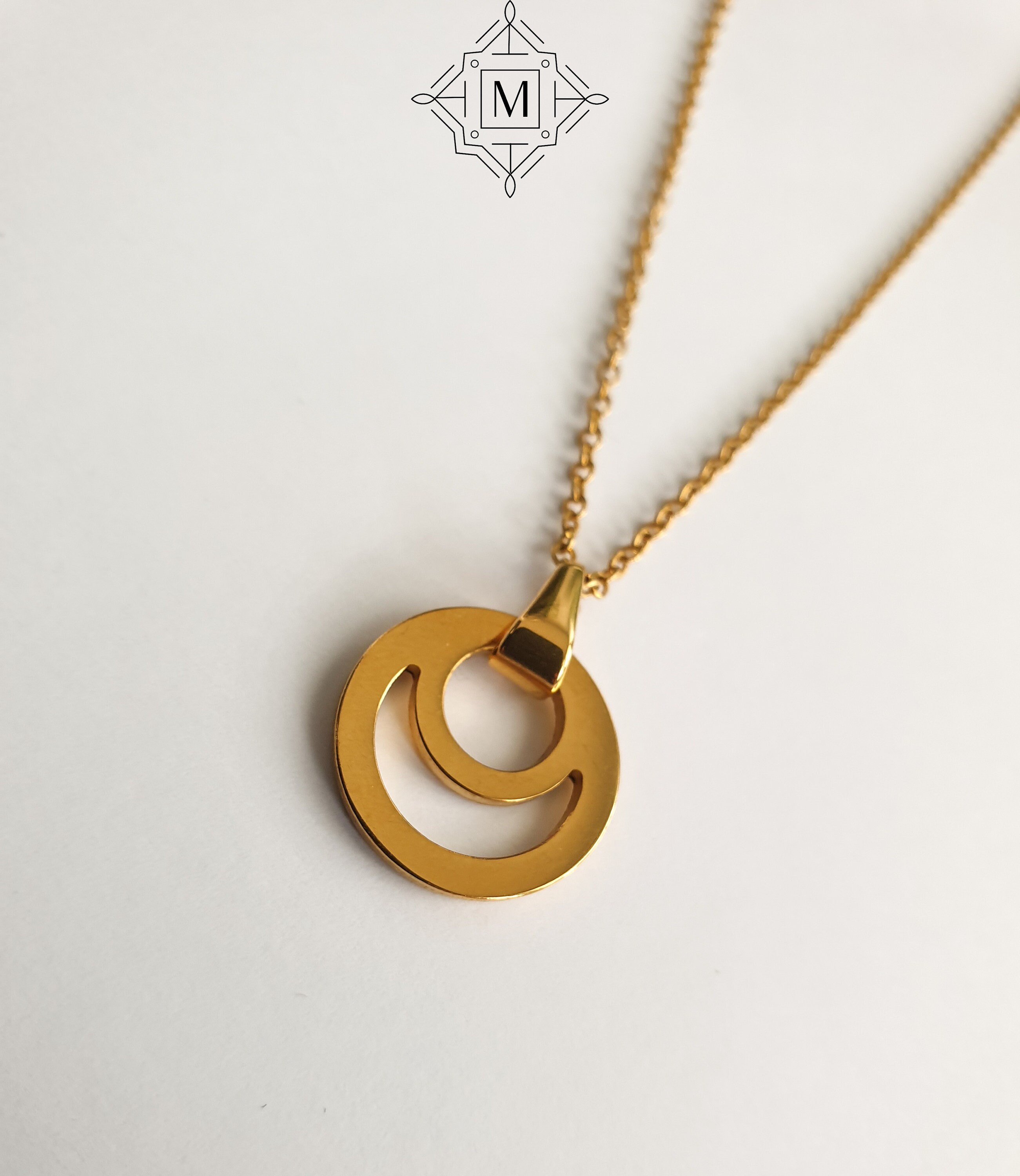 Medallion Necklace in Gold main image 1