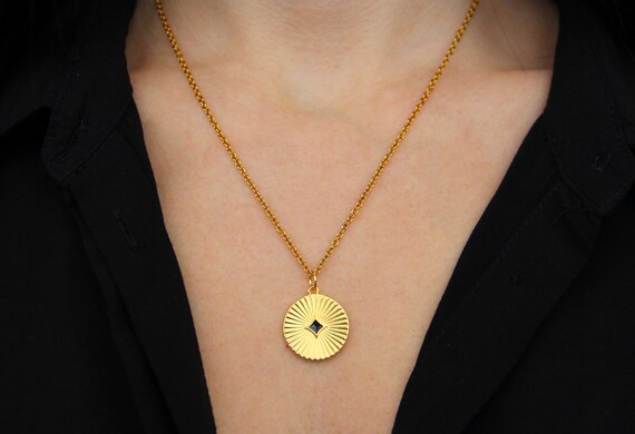 Etsy gold deals medallion necklace