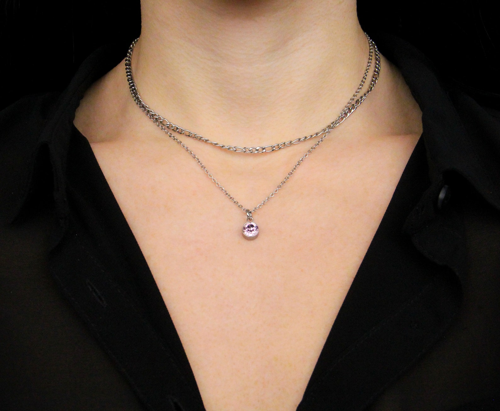 June Birthstone Collar - Light Amethyst