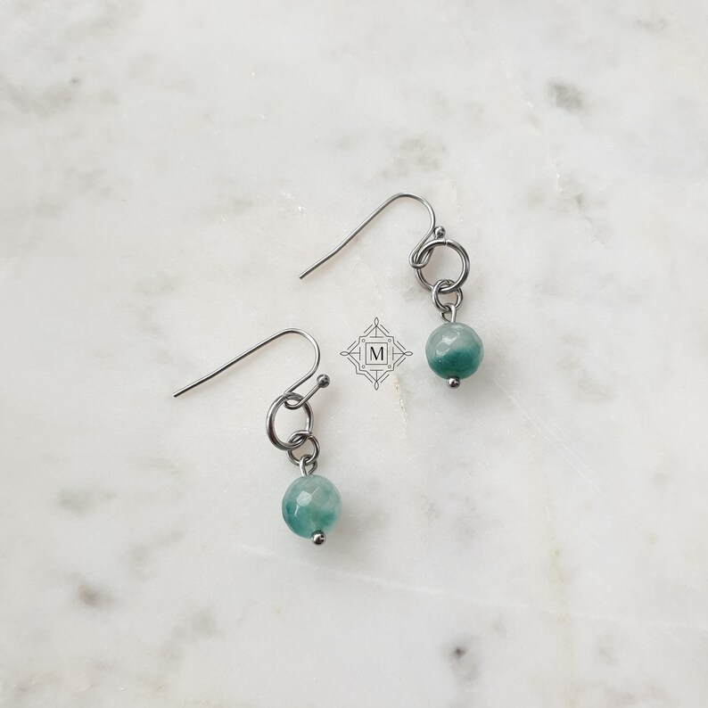 Jade Earrings Silver Jade Dangle Earrings Silver Drop Etsy