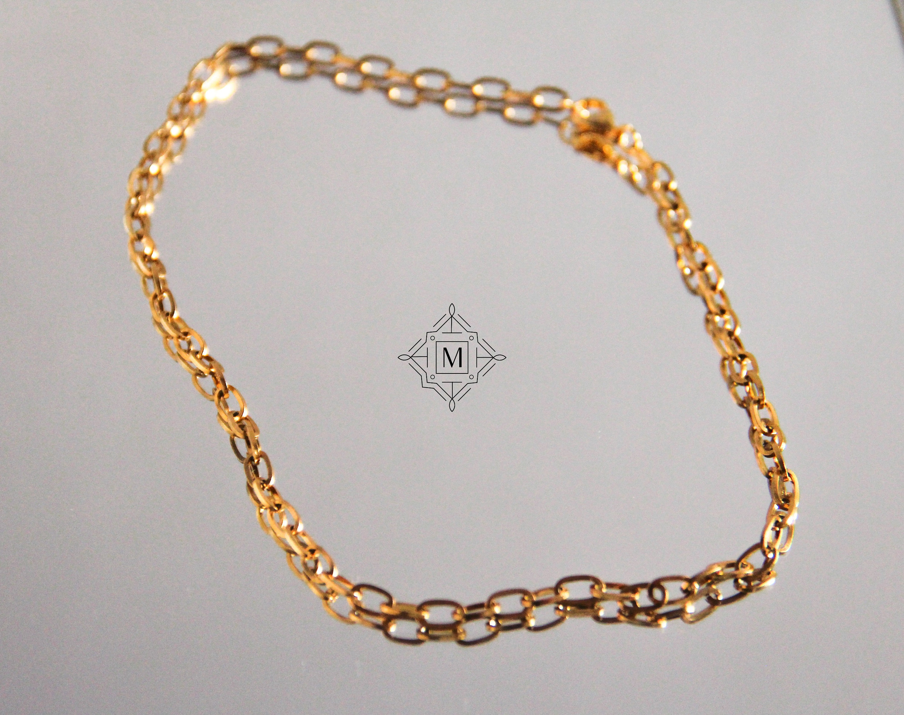 Gold Ankle Bracelet Gold Paperclip Chain Anklet Minimal Gold Etsy
