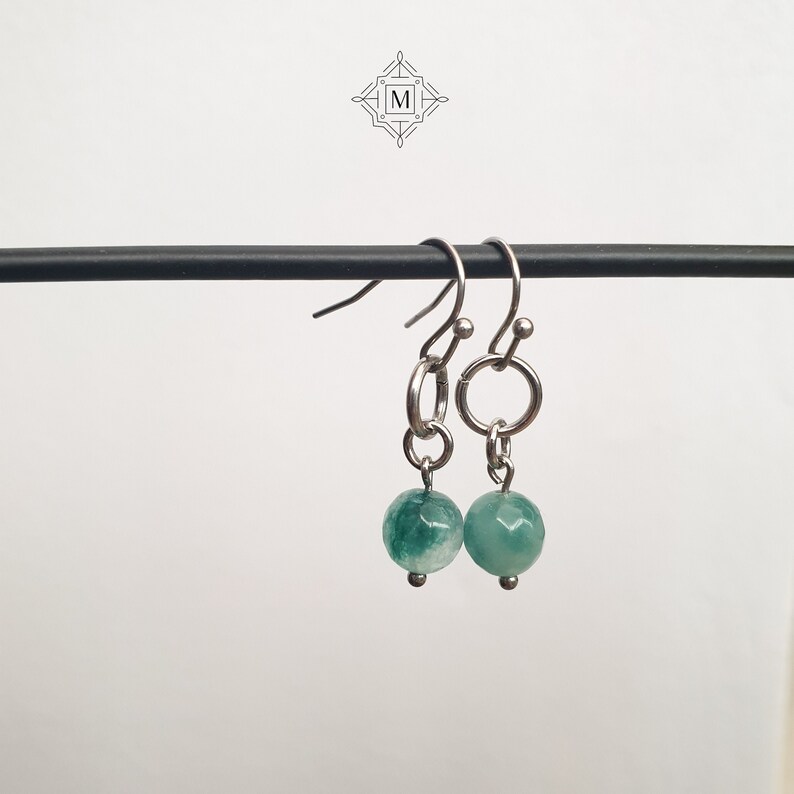 Jade Earrings Silver Jade Dangle Earrings Silver Drop Etsy