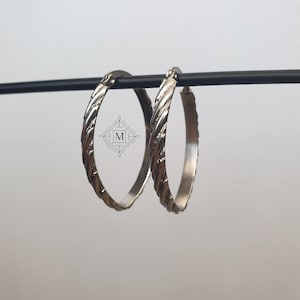Silver Oval Earrings, Chunky Hoop Earrings, Chunky Earrings, Boho Earrings, Silver Hoops, Chunky Hoops, Everyday Earrings, Women Earrings