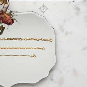 Gold Anklet Bracelet, Gold Chain Anklet, Gold Anklet for Women, Figaro ...
