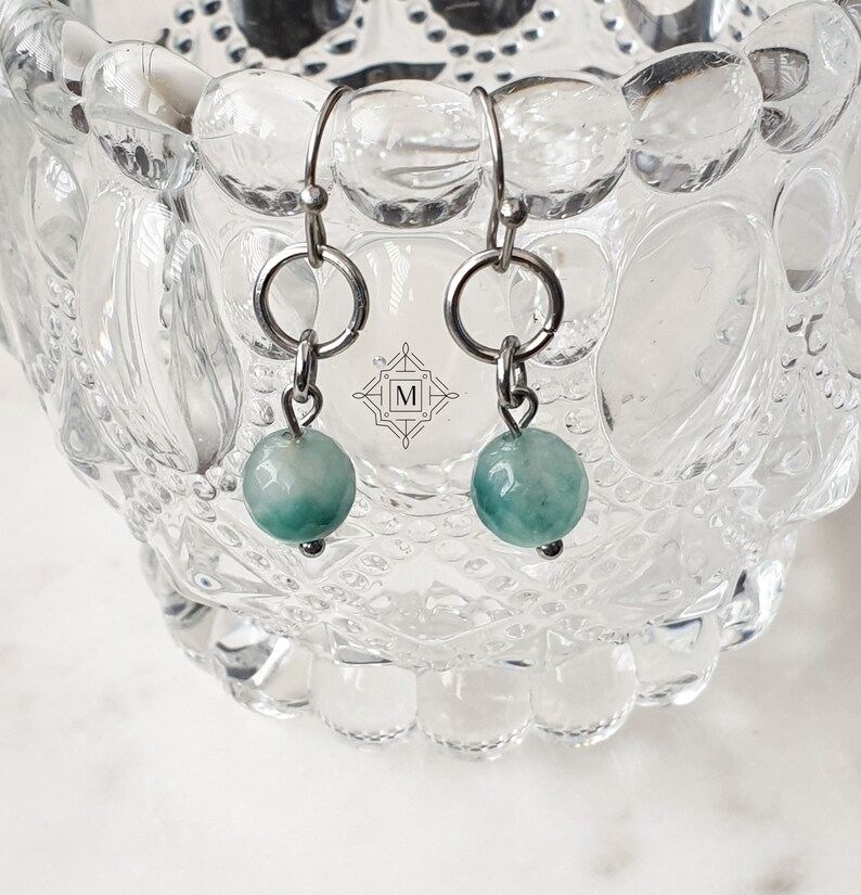 Jade Earrings Silver Jade Dangle Earrings Silver Drop Etsy