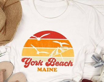York Beach Maine Shirt | Retro Beach Sunset | York Maine Shirt