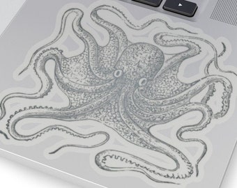 Vintage Octopus Stickers, Kraken Nautical Drawing Stickers