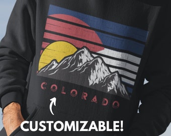 Colorado Hoodie | State Flag Retro Vintage Colorado Mountains Hoodie