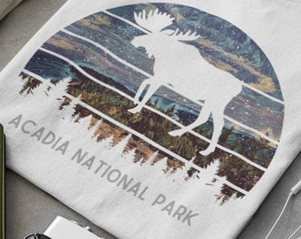 Acadia National Park Vintage Moose Unisex T-Shirt