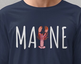 Maine Lobster Long Sleeve Shirt | Maine Long Sleeve T-Shirt | Maine Gift