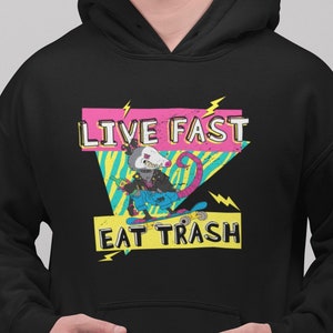 Possum Hoodie | Live Fast Eat Trash | Opossum Hoodie | Trash Panda