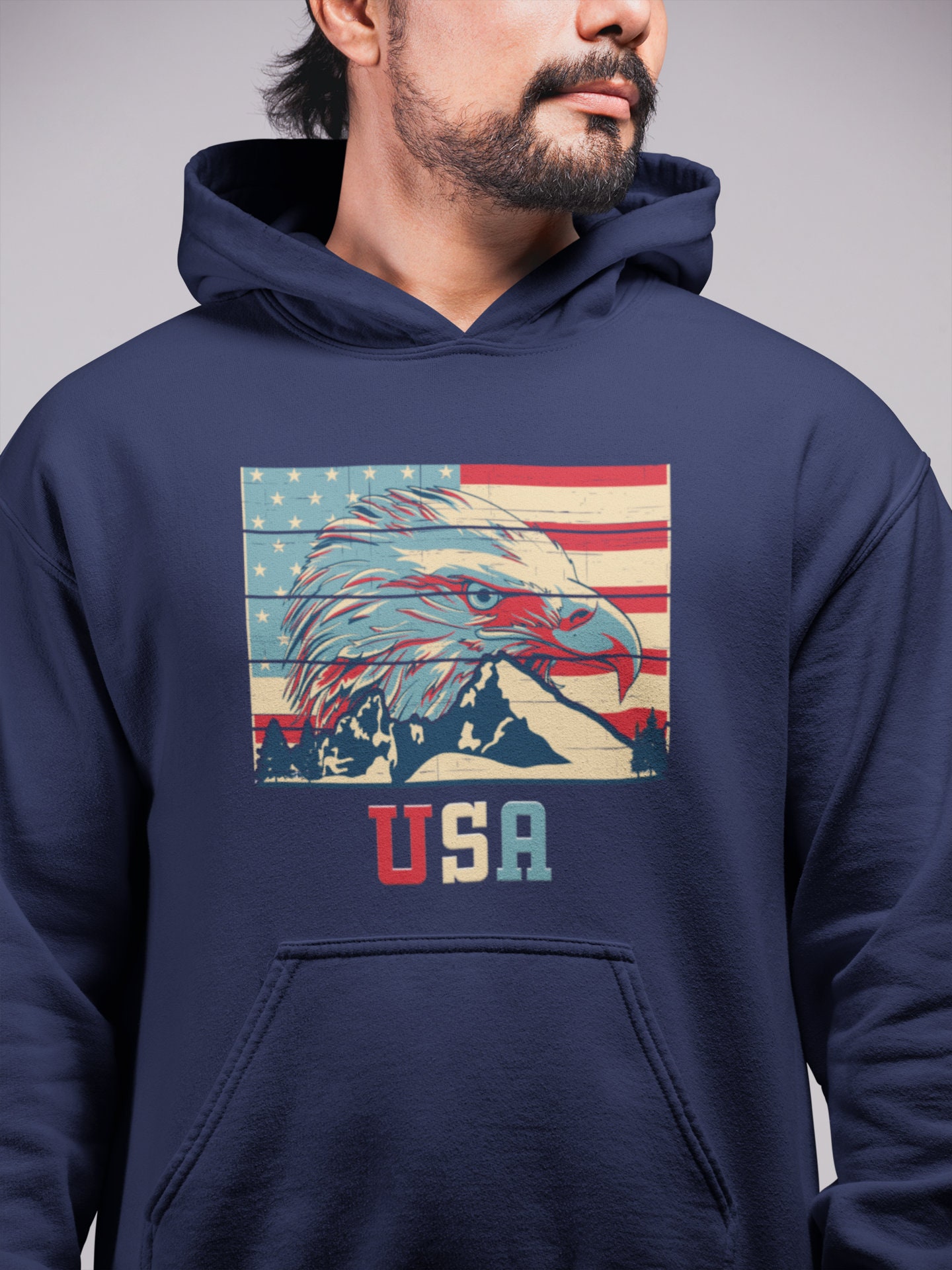 Eagle American Flag Vintage USA Hoodie - Etsy Australia