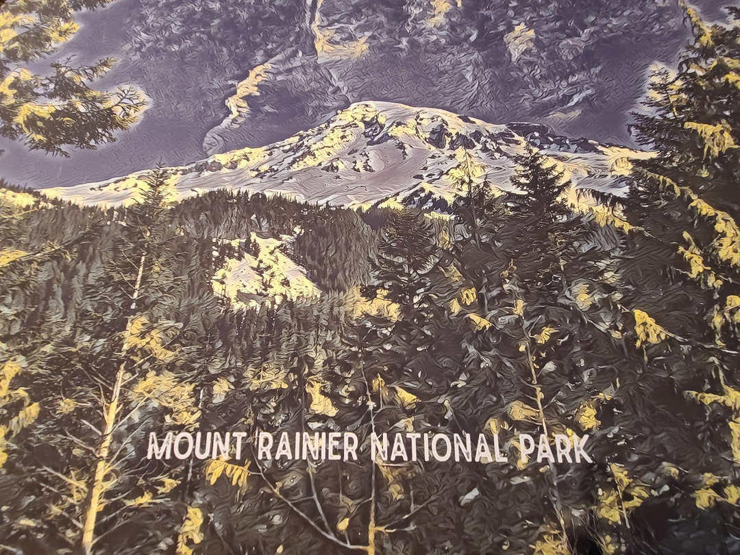 Mount Rainer Poster Mt Rainier Wall Art Poster | Rainier National Park Poster | Mount ...
