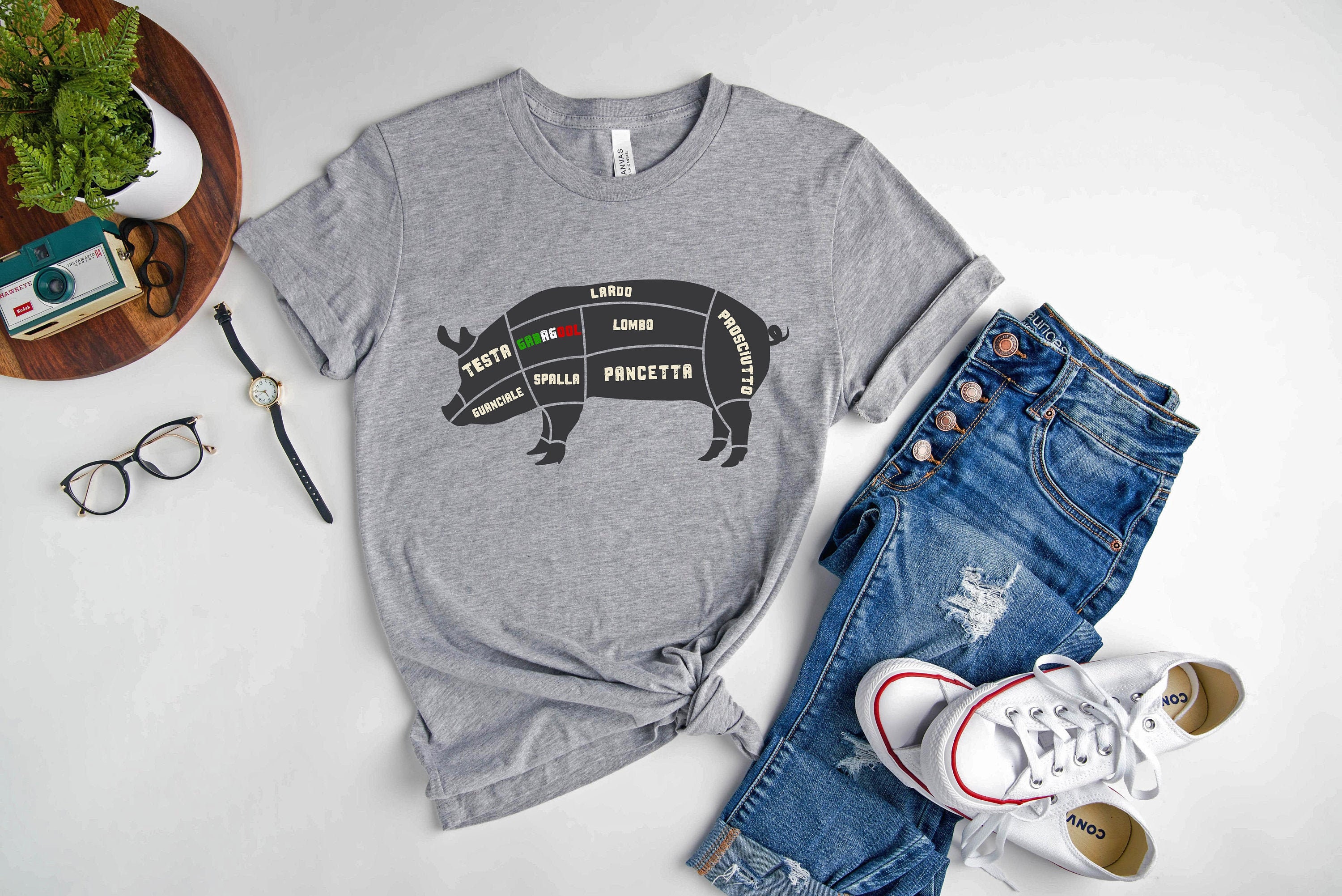 Gabagool Shirt Italian Pork Butcher Diagram Capicola Shirt - Etsy