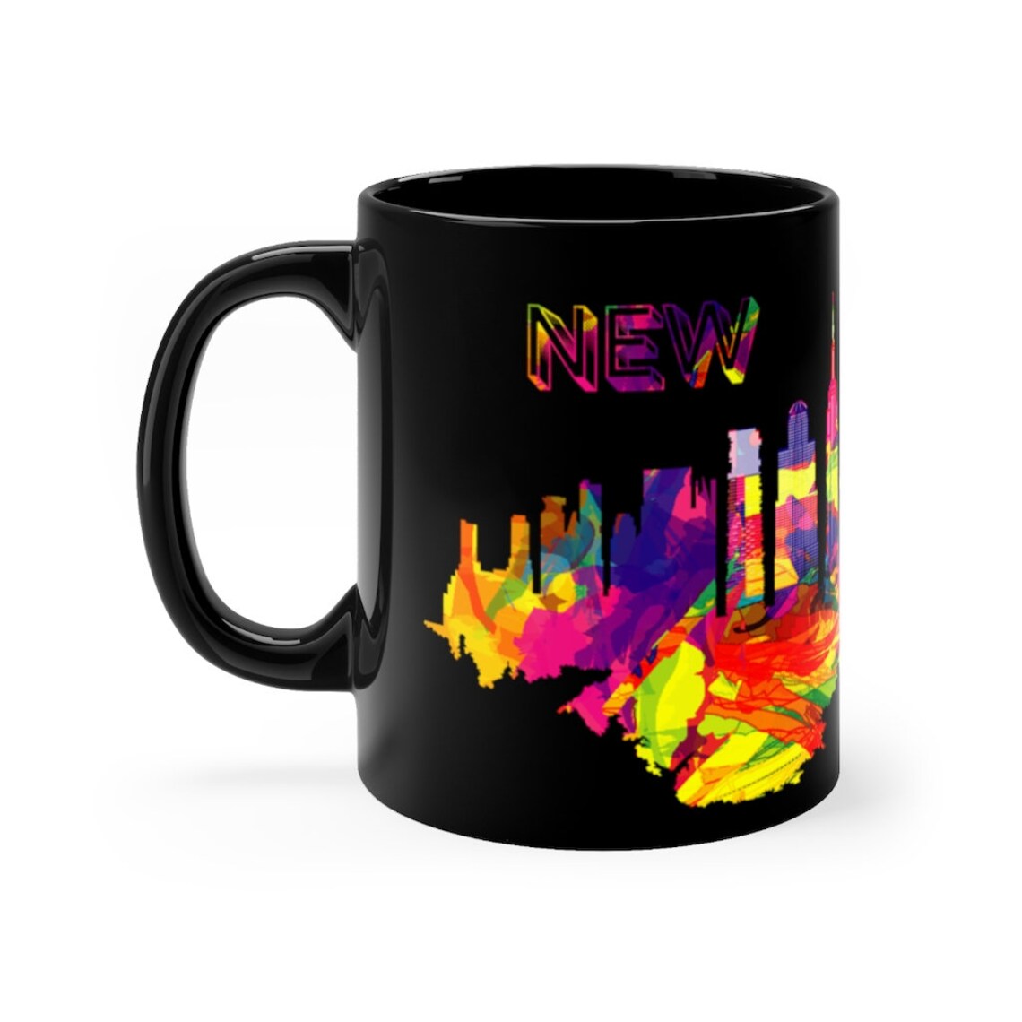 Mug Vintage New York City – Céramique Multicolore, Motif Rétro
