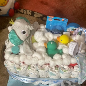 Rubber ducky Bath time diaper cake