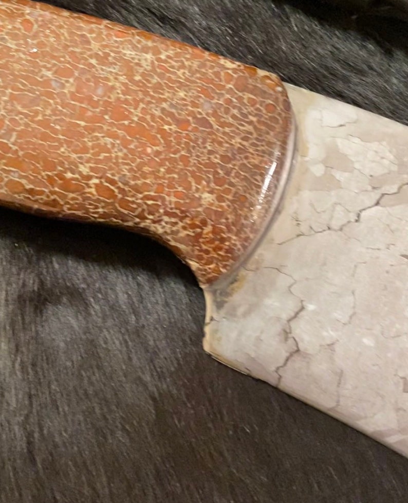 Meteorite Knife Bowie With Red Dinosaur Bone Handle Very Rare Etsy