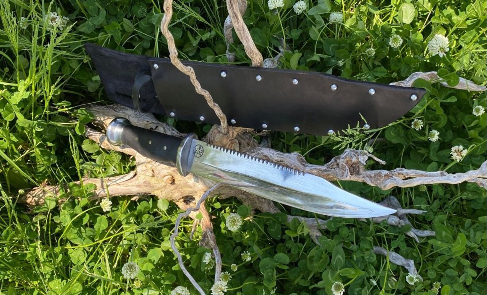 Competition chopper survival knife.....5160 steel....all Etsy