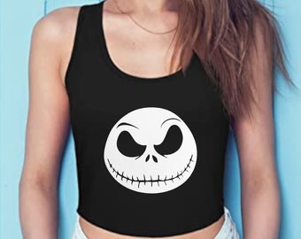 Jack Skellington Crop Top • Racerback Halloween Tank