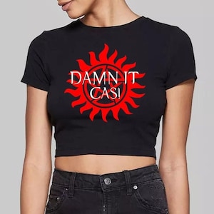 Womans Shirt • Womans Gift • Graphic Shirt • Printed Shirt • Supernatural Shirt • SPN Damn It Crop Top • Cropped Cami • Summer Outfit