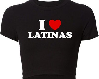 Top corto ajustado I Heart Latinas • Mezcla de algodón y elastano