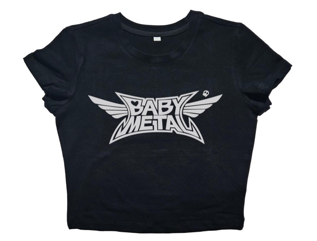 babylclub ベビメタ トップス 黒 BABYMETAL Cropped Graphic Tee • Handmade Cotton Blend Top - Etsy