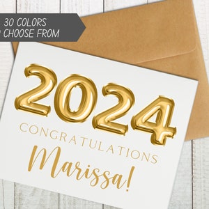 Personalized Graduation Card, 2024 Graduation, Class of 2024 Card, High School/College Grad, Custom Graduation Card, Congratulations Card