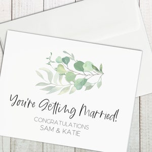 Wedding & Engagement Card, Personalized Wedding Card, You&#39;re Getting Married Card, Engagement Party Gift, Congratulations Engagement Card