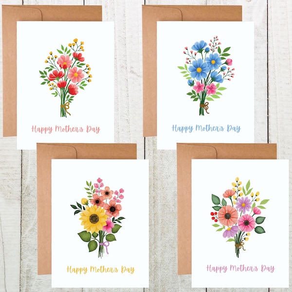 Mother's Day Card Set, Add Message Inside, Personalized Mother's Day Card, Mothers Day Card Pack, Blank Mother's Day Notecards with Envelope