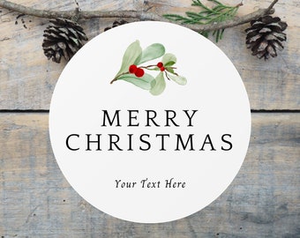2" Custom Merry Christmas Labels - Set of 20, Personalized Christmas Labels, Christmas Gift Labels, Christmas Gift Stickers, Gift Tag Labels
