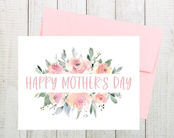 Happy Mother's Day Card, Mother's Day 2022, Mothers' Day Gift, Card for Mom, Card for Grandma, Floral Mothers Day Card, Spring Card for Mom