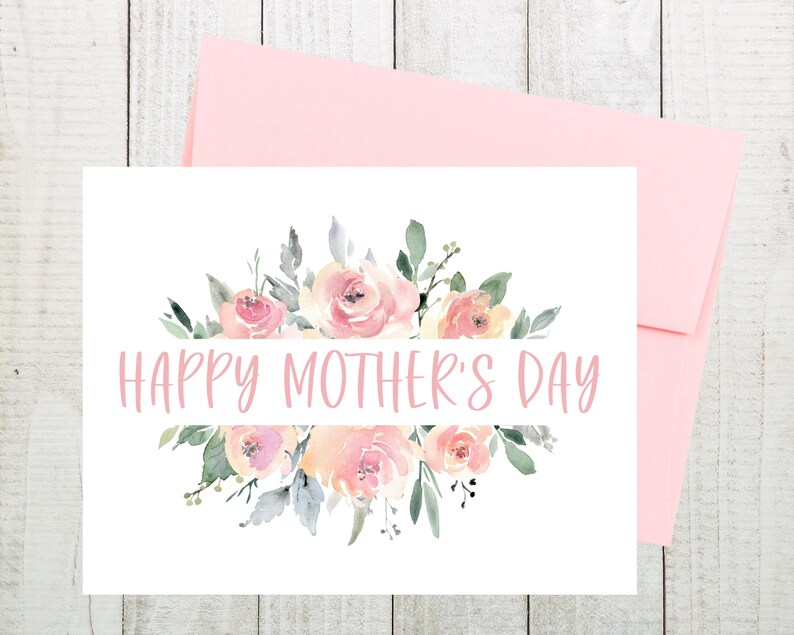 Happy Mother's Day Card, Mother's Day 2022, Mothers' Day Gift, Card for Mom, Card for Grandma, Floral Mothers Day Card, Spring Card for Mom image 1