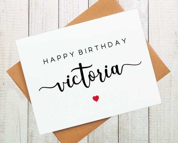 Custom Birthday Card, Happy Birthday Custom Card, Personalized Card with Name, Custom Name Card, Minimalist Birthday Card for Him, For Her
