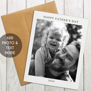Happy Fathers Day Photo Card, Father&#39;s Day Keepsake Card, Custom Photo Card for Dad, Personalized Father&#39;s Day Gift, Custom Fathers Day Card