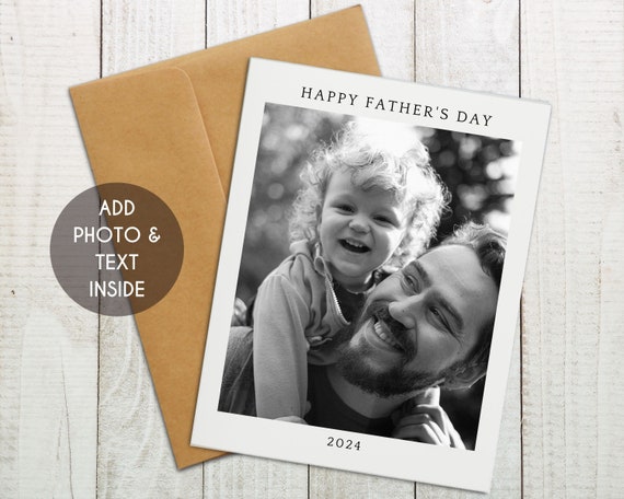 Happy Fathers Day Photo Card, Father's Day Keepsake Card, Custom Photo Card for Dad, Personalized Father's Day Gift, Custom Fathers Day Card